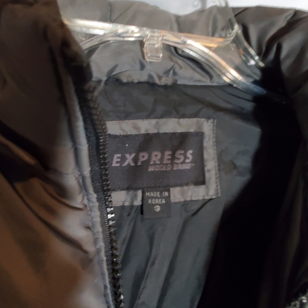 Express Winter Grey Puff Jacket - image 2